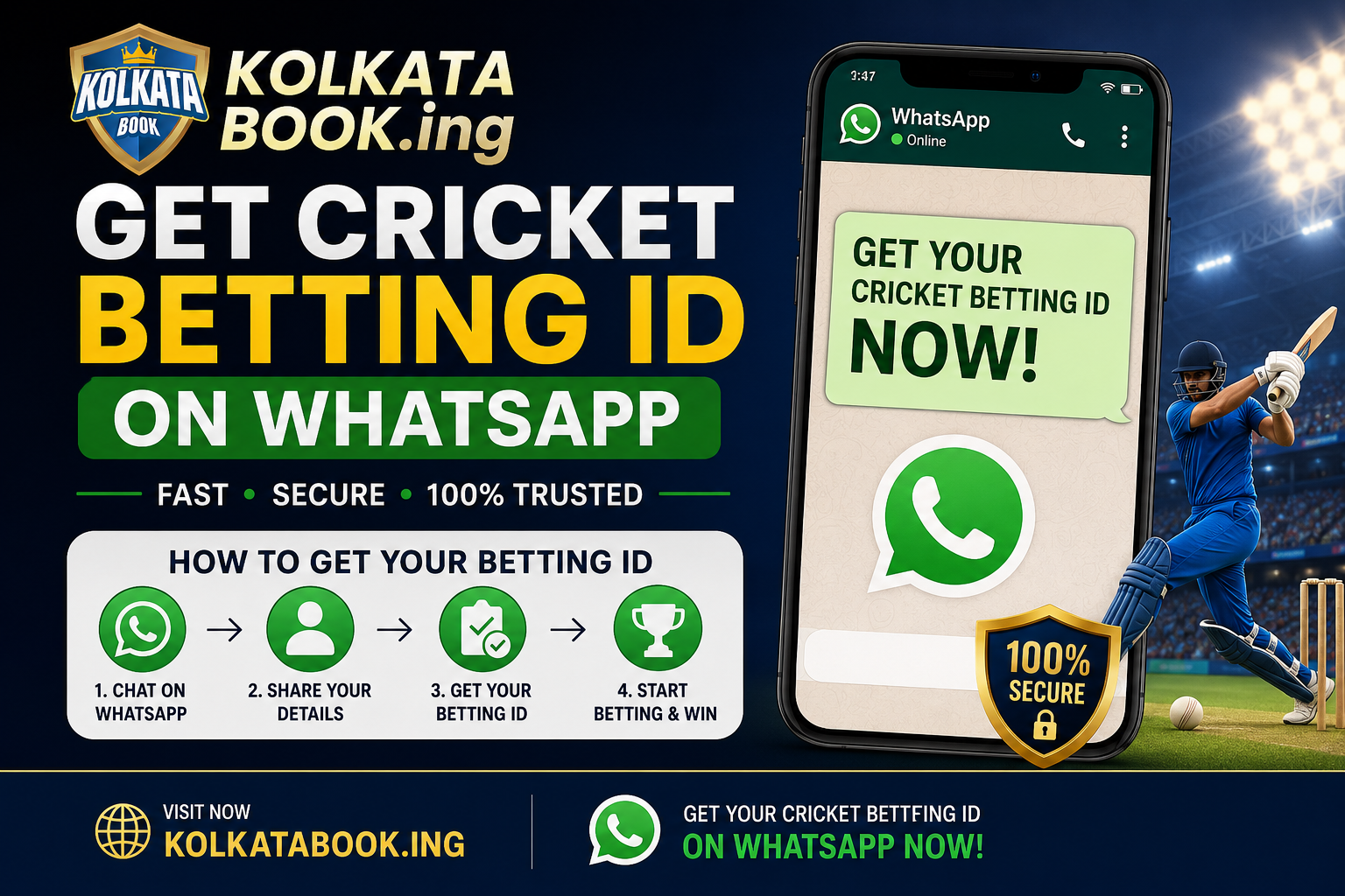 Get Cricket Betting ID on WhatsApp via kolkatabook.ing