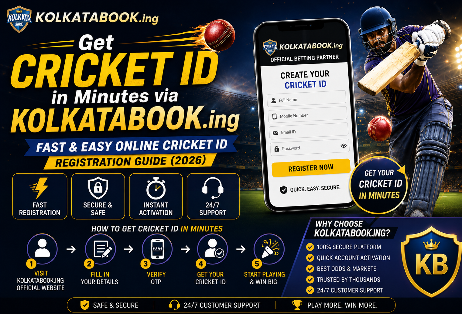 Get Cricket ID In Minutes Via kolkatabook Official Betting Website